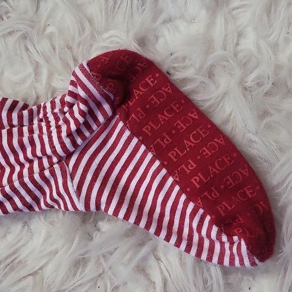 CHILDREN'S PLACE Unisex red & white stripe winter theme footie pajamas size 3T - Picture 5 of 6